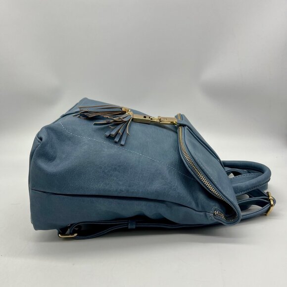 Miztique Blue Vegan Leather Diana Flip Over Backpack main image 7